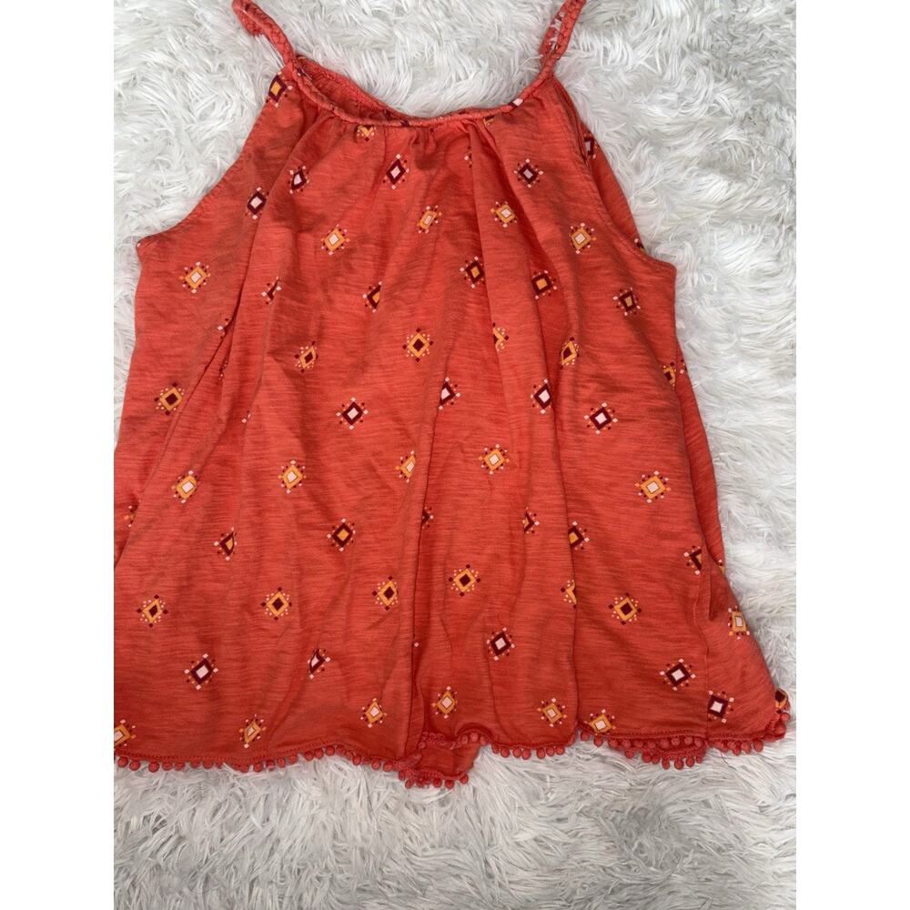 Old Navy Girls Sz. 16 Peach Flower Design Besides Strap Tank top. Roomy, Flowy